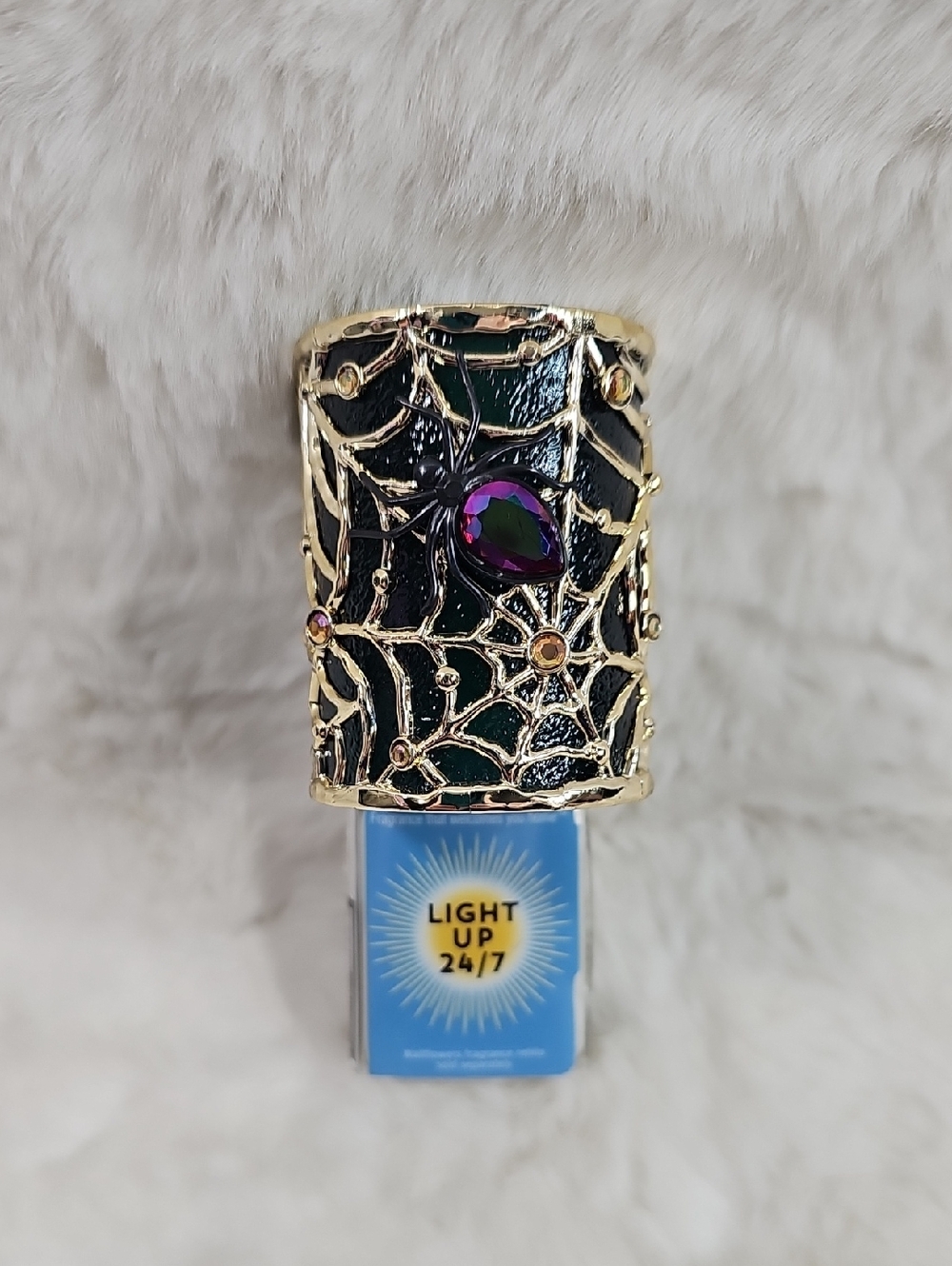 Bath & Body Works Purple Belly Spider in Web Nightlight WallFlower Plug-in Light